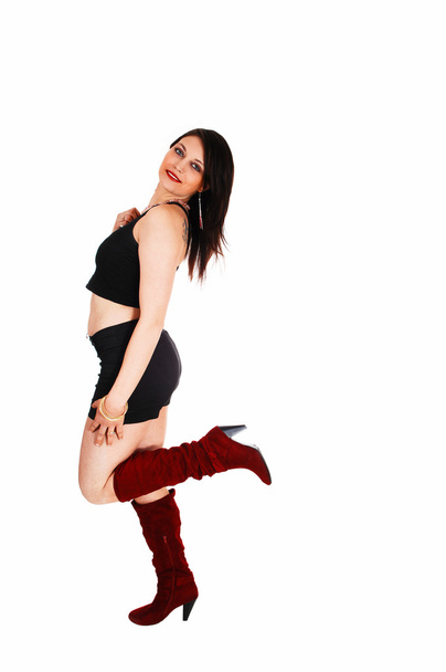 Dancing girl in boots. - Foto, imagen