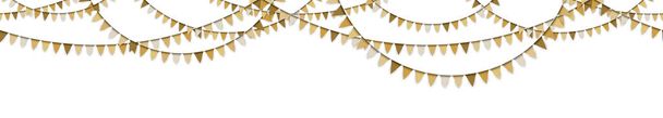 Illustration vectorielle EPS 10 de guirlandes sans couture de couleur or sur fond blanc pour fête sylvester ou utilisation du modèle de carnaval - Vecteur, image
