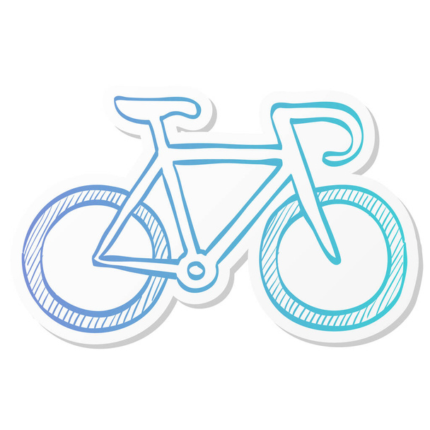 Icona bici da strada in stile adesivo colore. Sport, corsa, ciclismo, velocità  - Vettoriali, immagini