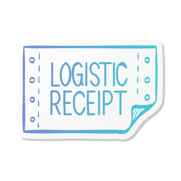 Icona di ricevuta logistica in stile adesivo colore. Invia, spedisci, consegna  - Vettoriali, immagini