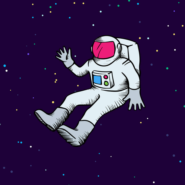 Astronaut hand drawn sketch vector illustration - Vector, imagen
