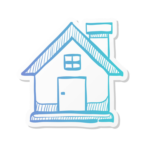 Bird nest icon in sticker color style. Animal home - Vector, imagen