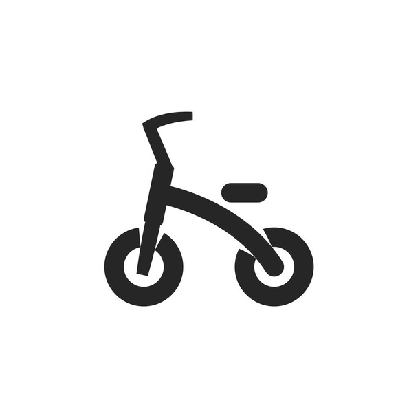 Icône tricycle pour enfants en style contour épais. Illustration vectorielle monochrome noir et blanc. - Vecteur, image