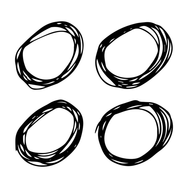 Disegnato a mano cerchio scarabocchiare - Vettoriali, immagini