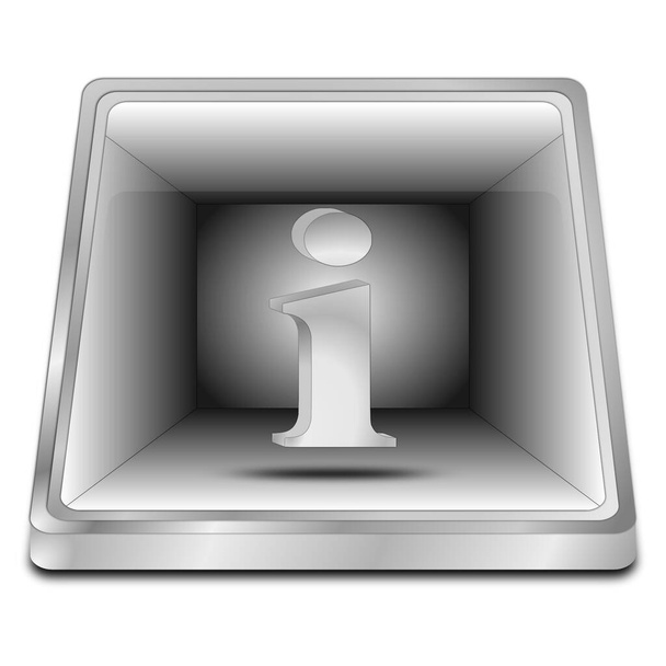 серебряная информационная кнопка - 3D иллюстрация - Фото, изображение