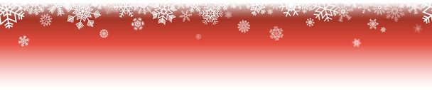eps archivo vectorial con copos de nieve en la parte superior, caída abstracta de la nieve y el fondo panorama de color rojo - Vector, imagen