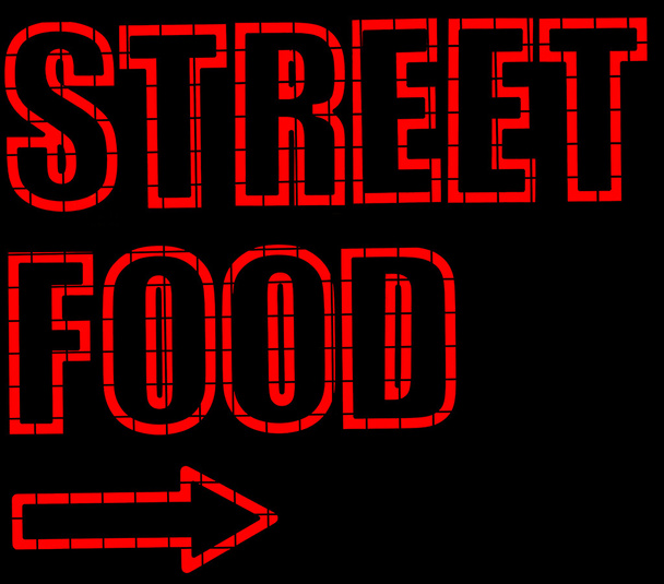 Sinal de comida Neon Street
 - Foto, Imagem
