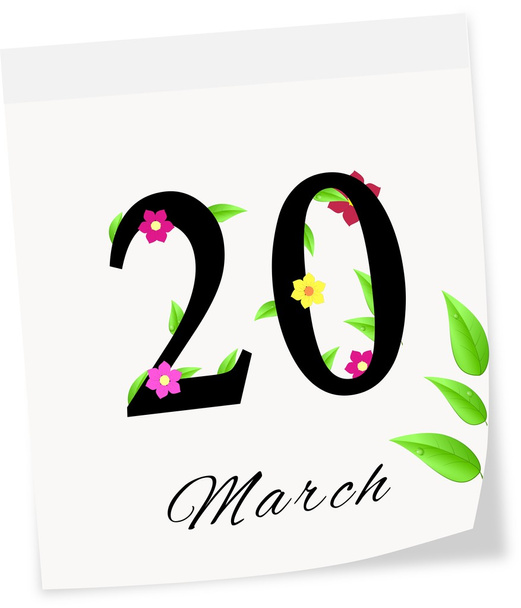 strony kalendarza z datą wiosną roku sezon-20.03.2014 - Zdjęcie, obraz