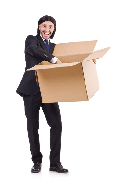 Funny man with boxes - Foto, Bild