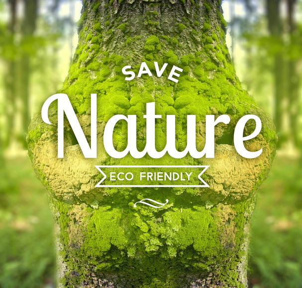Save nature eco-friendly, ecology concept - Foto, Imagem