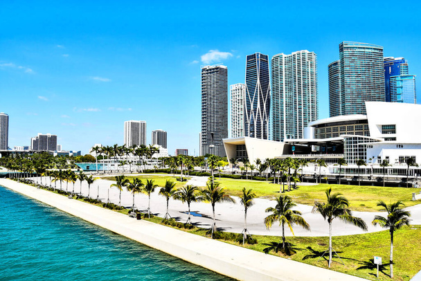 kilátás a strandra Miamiban florida, fénykép, mint egy háttér, digitális kép - Fotó, kép