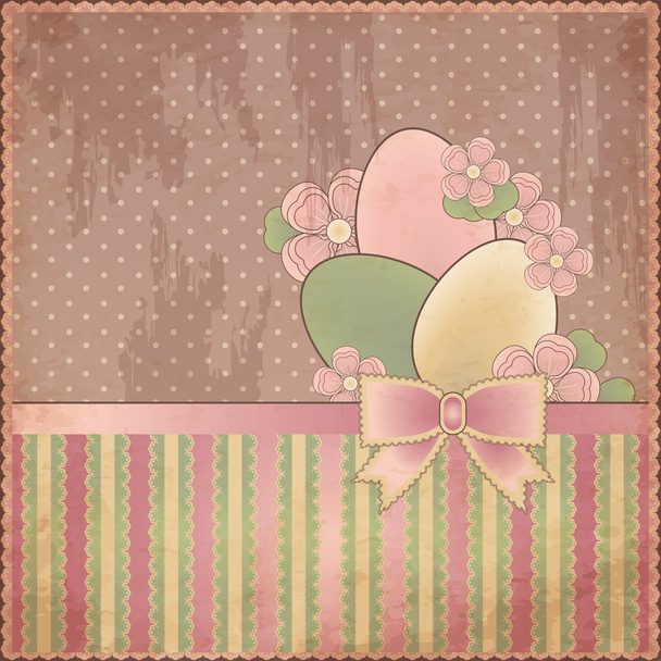 Easter old card, vector illustration - Вектор,изображение