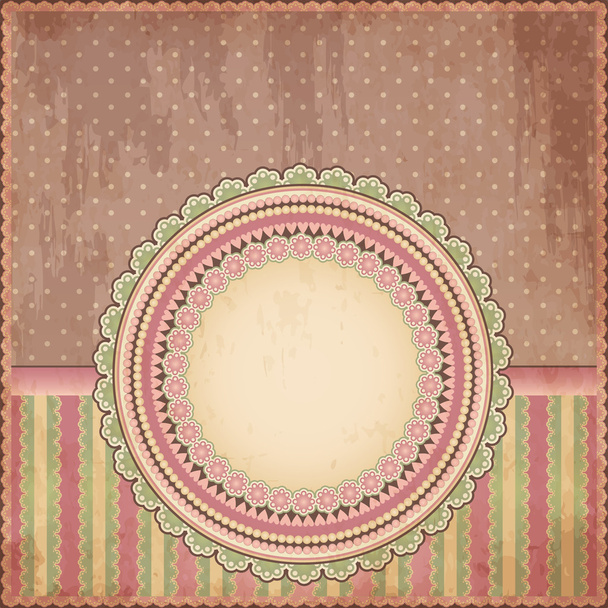Vintage background. Old paper greeting card, vector illustration - Vettoriali, immagini