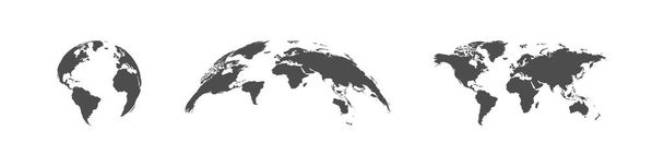 Mapa do mundo, isolado. Globo da Terra. Ilustração vetorial - Vetor, Imagem