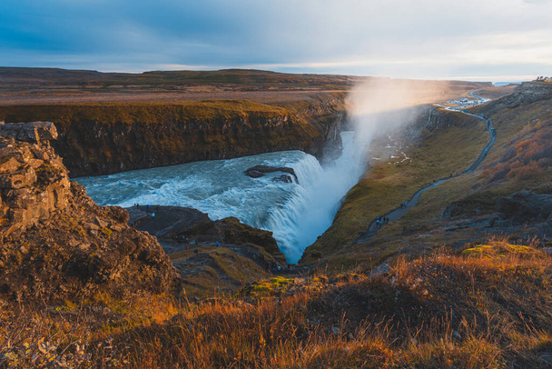 Gulfoss waterfall in autumn, Iceland - Zdjęcie, obraz