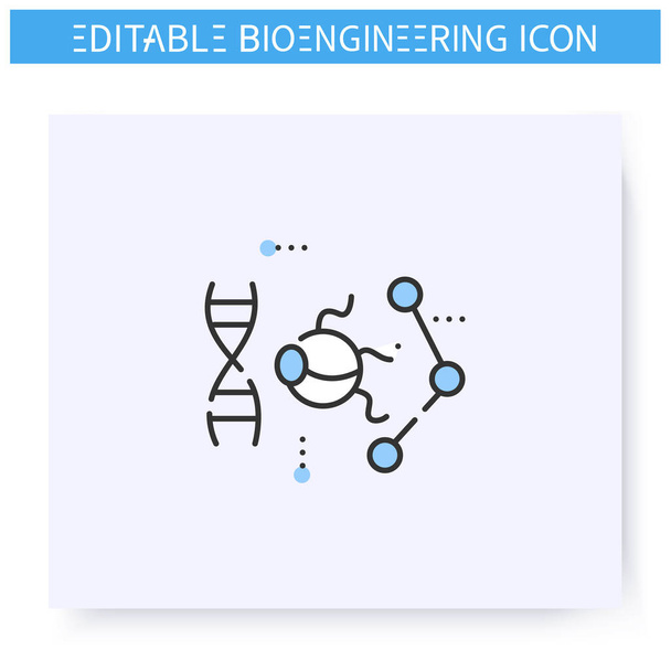 Nanorobot line icon. Editable illustration - Vector, Image
