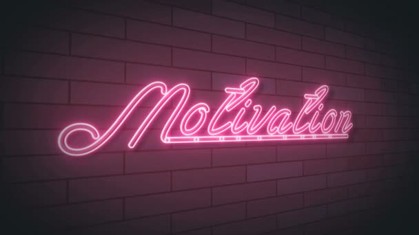 Motivaatio neon merkki Valot animation.4K video.wall tausta. - Materiaali, video