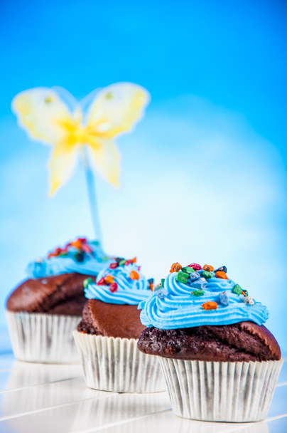 Doce mundo dos doces, muffins
 - Foto, Imagem