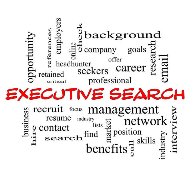 Executive Search Word Cloud Concept en casquettes rouges
 - Photo, image
