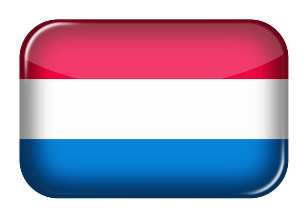 Nizozemské webové ikony obdélník tlačítko s ořezávání cesta 3d ilustrace - Fotografie, Obrázek