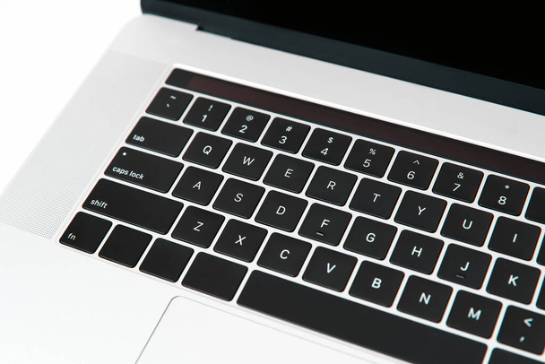 close up. modern laptop keyboard. new technology. - 写真・画像