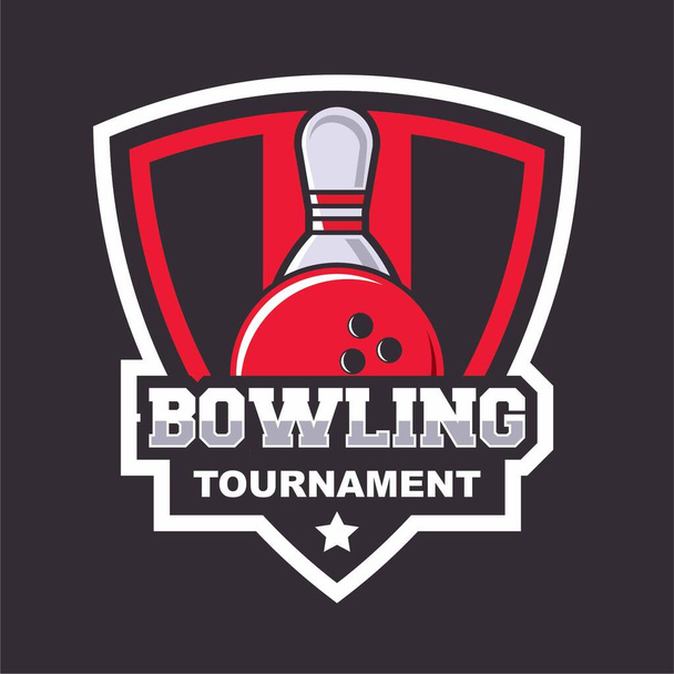 Bowling-Logo-Design-Vorlage - Vektor, Bild