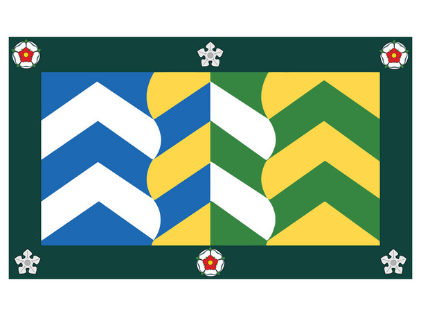 Flat Vector Flag of the English Ceremonial County of Cumbria - Vector, Image