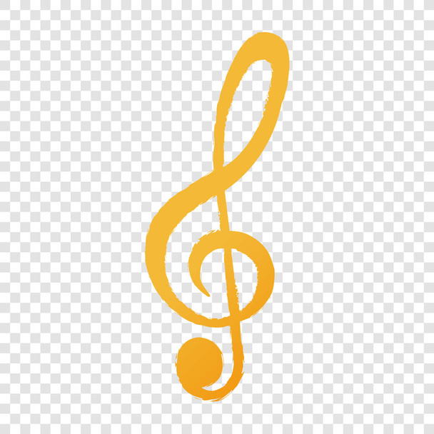 icon of music note clef on white background - Vector, Image