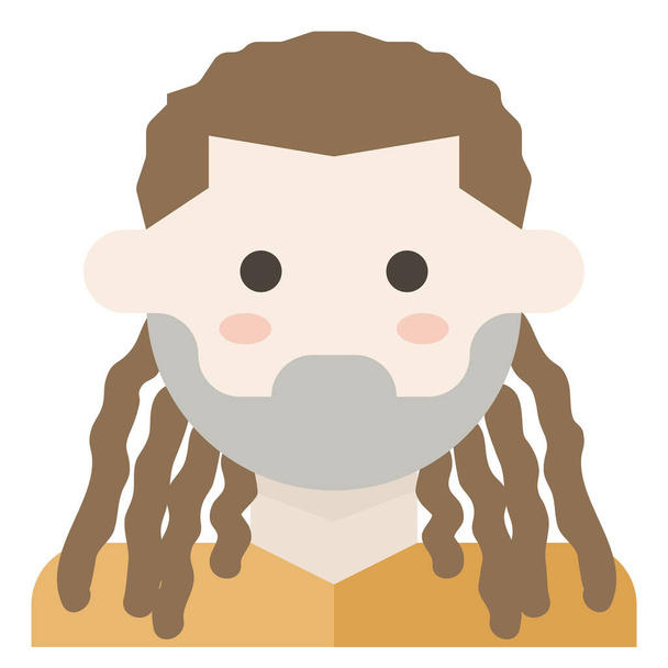 man with dreadlocks, vector avatar face  - Vector, Image