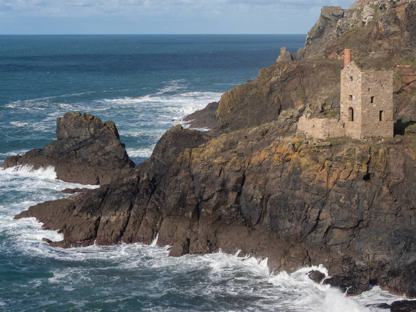 Tin mine engine house at Botallack. Used in filming of Poldark TV series. - Photo, Image