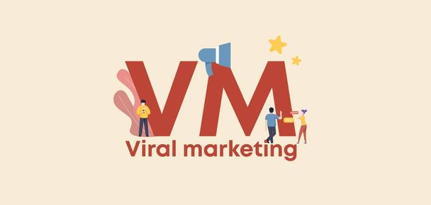VM vírus marketing. Helyszíni és webes menedzsment alkalmazások biztonságának tranzakciója. - Vektor, kép