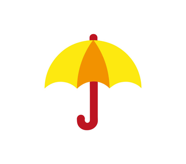 Απλή ομπρέλα σε κίτρινο και πορτοκαλί - Διάνυσμα, εικόνα