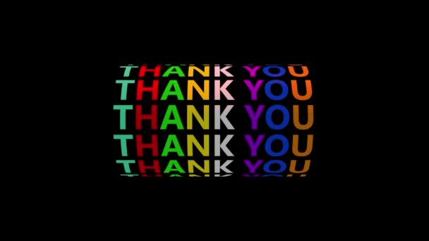Thank You. Multicolored text typography. Loop Animation on black background Advertising Animated Banner. - Footage, Video