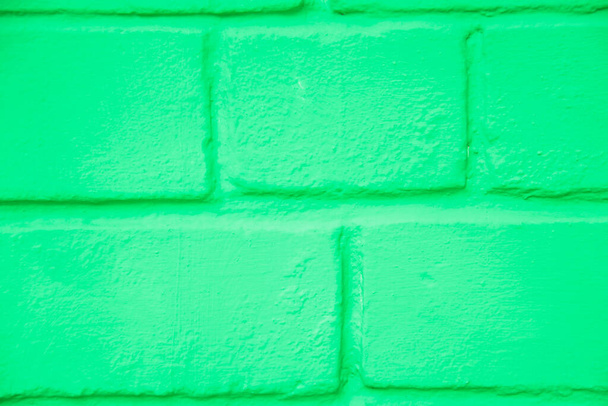 Krásná cihla malované zelené stěny - Fotografie, Obrázek