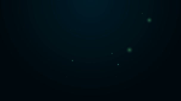 Linea neon incandescente icona della scatola di sicurezza biologica isolata su sfondo nero. Animazione grafica 4K Video motion - Filmati, video