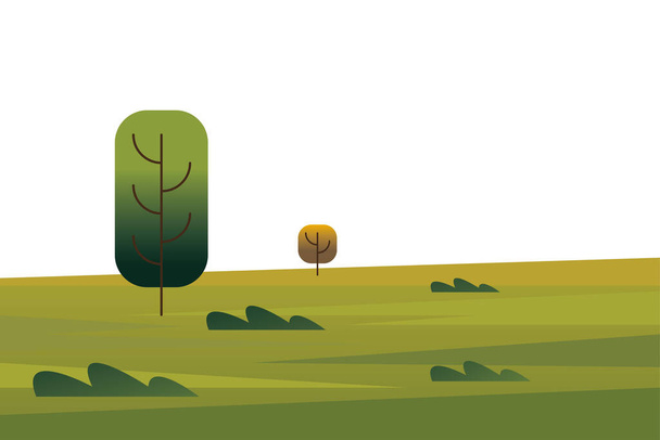 drzewa rośliny lasy w polu sceny - Wektor, obraz