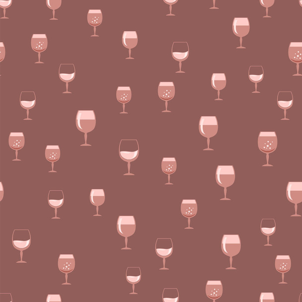 Verre de vin motif sans couture. Symbole de verre à vin. Concept verrerie. Liqueur Cup. Silhouettes de verrerie. Icône de boisson - Photo, image