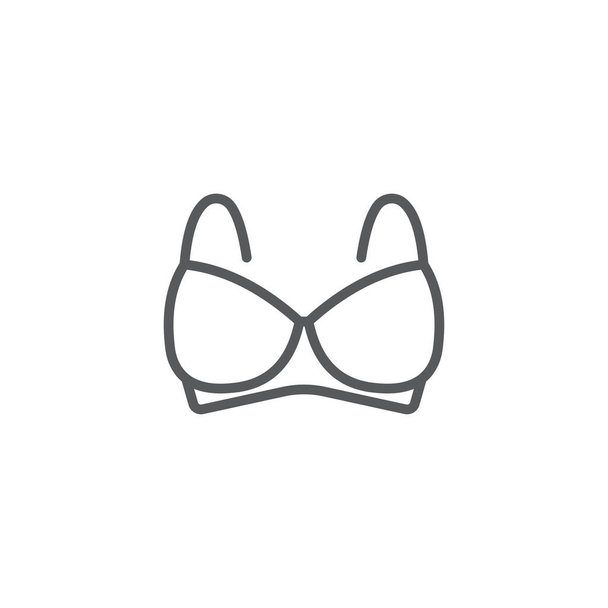 woman bra underware lcon. Equipment symbol, line, color, outline style pictogram on beige background. Boxing gloves sign for mobile concept and web design. Vector graphics - Vector, Image