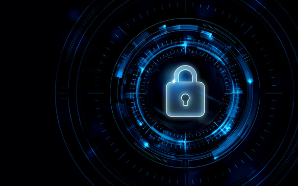 Datenschutz Sicherheit Passwort SSL Hintergrund Bild Illustration Blau - Foto, Bild