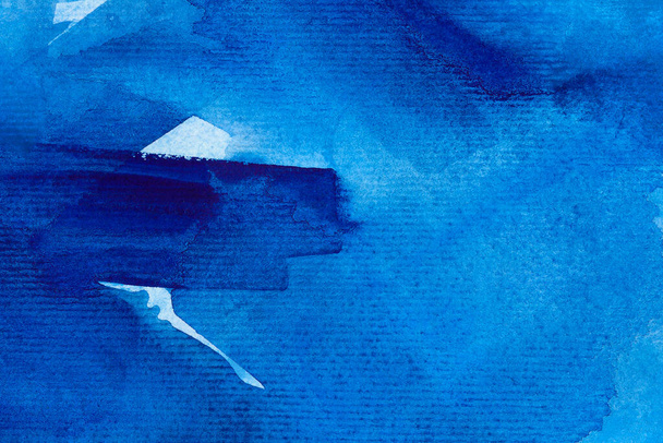 Ultramarínová modrá ruka kreslené akvarel pozadí. - Fotografie, Obrázek