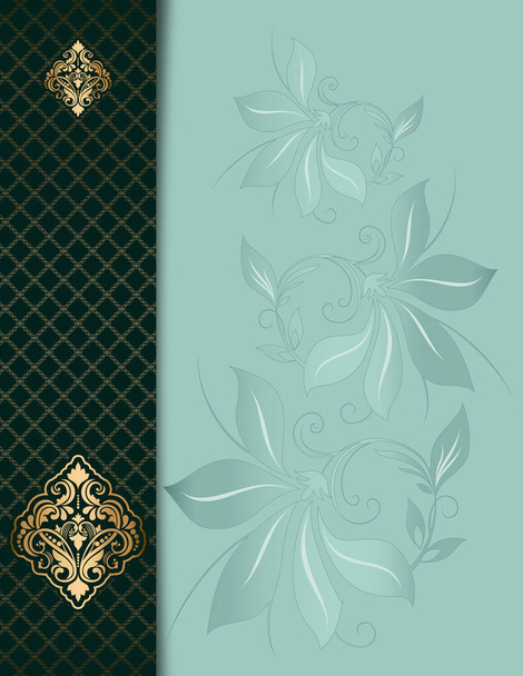 Decorative background with flowers and patterns for invitation card design. - Photo, image