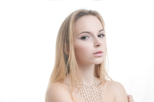 krása portrét dívky s náhrdelníkem - Fotografie, Obrázek