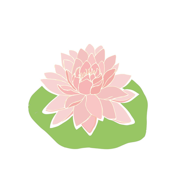 red Lotus flower. Mandalas. isolated on a white background. logo s. Vector illustration - Vektör, Görsel
