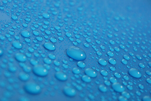 water drops on blue background texture - Photo, Image