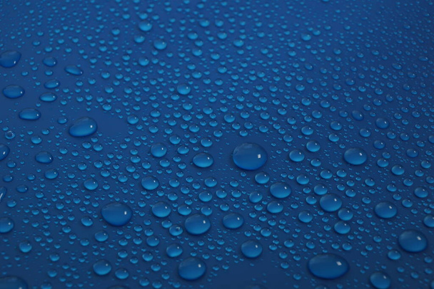 water drops on blue background texture - Photo, Image