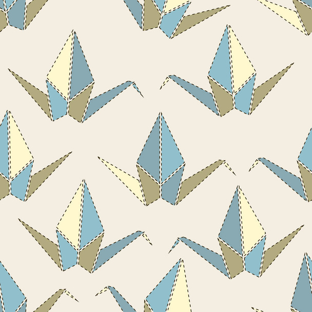 sin costuras multicolor origami pájaro patrón fondo - Vector, Imagen