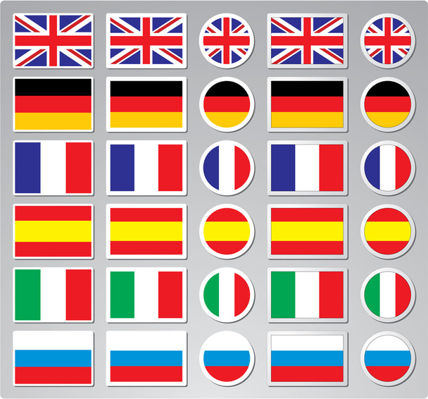 een set van vector vlag knoppen voor websites - Vector, afbeelding