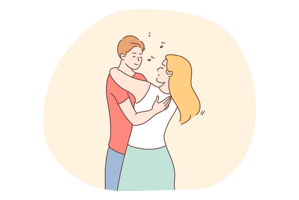 Love, dating, romance, relationship, togetherness, couple concept - Vector, afbeelding