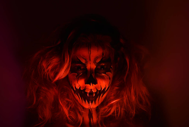 Woman makeup for the horror halloween parties. - Photo, Image