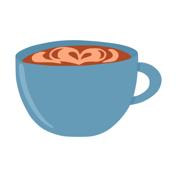 Vector illustration: cup with coffee in hand draw hygge style. - Vector, Image